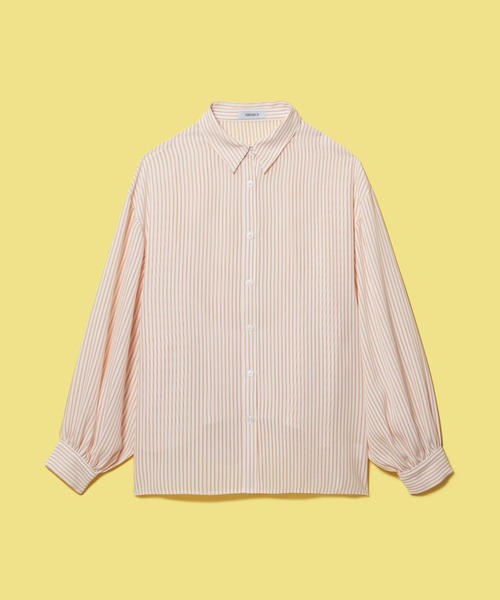 FOREVER 21（フォーエバー トゥエンティーワン）の「【BASIC】ストライプビッグシャツ（シャツ/ブラウス・レディース・オレンジ系その他/スカイブルー/イエロー/グリーン・FREE）」の4枚目の写真