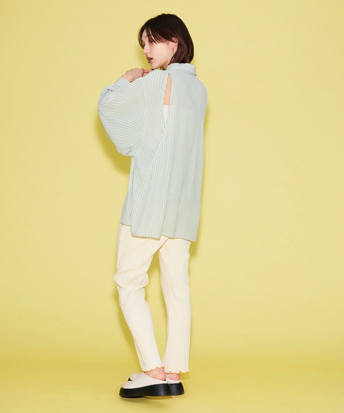 FOREVER 21（フォーエバー トゥエンティーワン）の「【BASIC】ストライプビッグシャツ（シャツ/ブラウス・レディース・オレンジ系その他/スカイブルー/イエロー/グリーン・FREE）」の20枚目の写真
