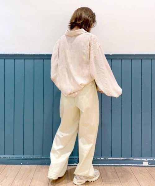 FOREVER 21（フォーエバー トゥエンティーワン）の「【BASIC】ストライプビッグシャツ（シャツ/ブラウス・レディース・オレンジ系その他/スカイブルー/イエロー/グリーン・FREE）」の9枚目の写真