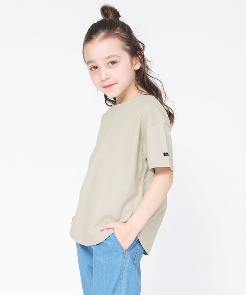 BRANSHES(ブランシェス)の「【WEB限定 / USAコットン】シンプル半袖Tシャツ(Tシャツ/カットソー・キッズ・ベージュ/アイボリー/ライトグリーン/ピンクベージュ・110/100/130/150/140/120)」の3枚目の写真