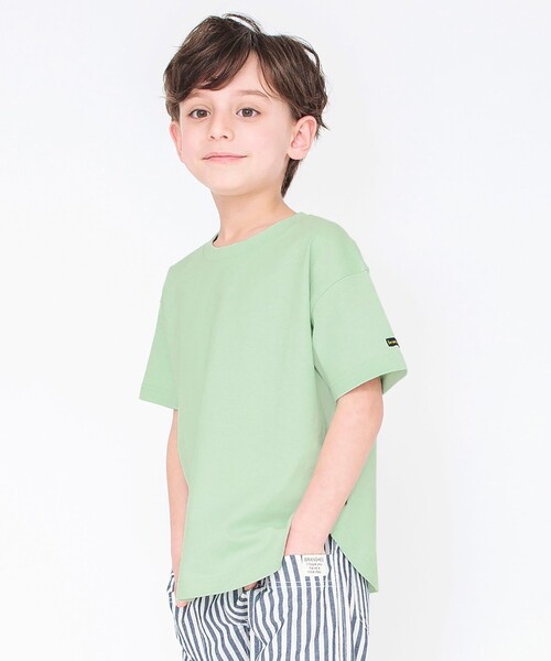 BRANSHES(ブランシェス)の「【WEB限定 / USAコットン】シンプル半袖Tシャツ(Tシャツ/カットソー・キッズ・ベージュ/アイボリー/ライトグリーン/ピンクベージュ・110/100/130/150/140/120)」の4枚目の写真