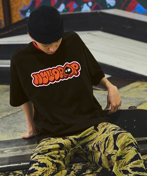 NYUDROP】GRAFFITI LOGO LINERIB S/S TEE / グラフィックロゴ刺繍