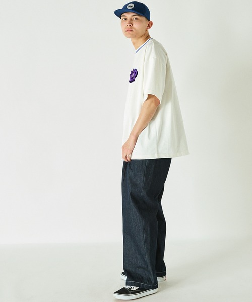NYUDROP】GRAFFITI LOGO LINERIB S/S TEE / グラフィックロゴ