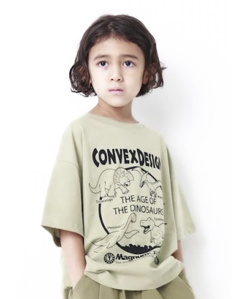 CONVEX(コンベックス)の「ダイナソー スリットWIDE-T(Tシャツ/カットソー・キッズ・ブラック/グリーン/ベージュ/ピンク・160cm/150cm/130cm/120cm/140cm)」の3枚目の写真