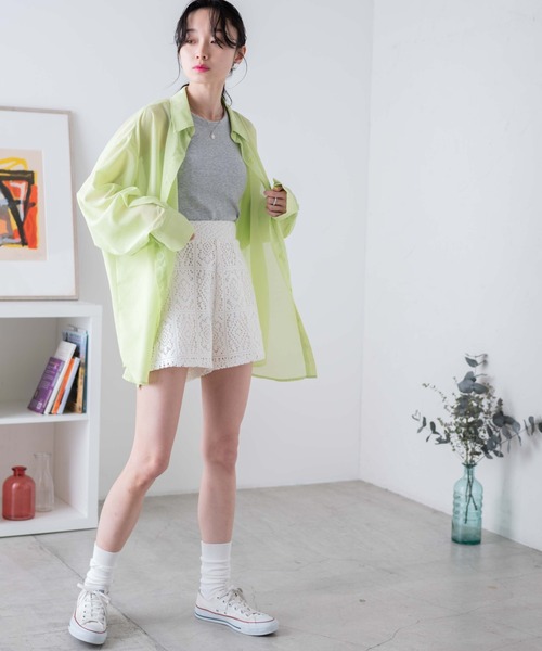 WEGO(ウィゴー)の「WEGO/【セットアップ対応】レースイージーショートパンツ(スラックス・レディース・ホワイト/ブラック・FREE)」の12枚目の写真