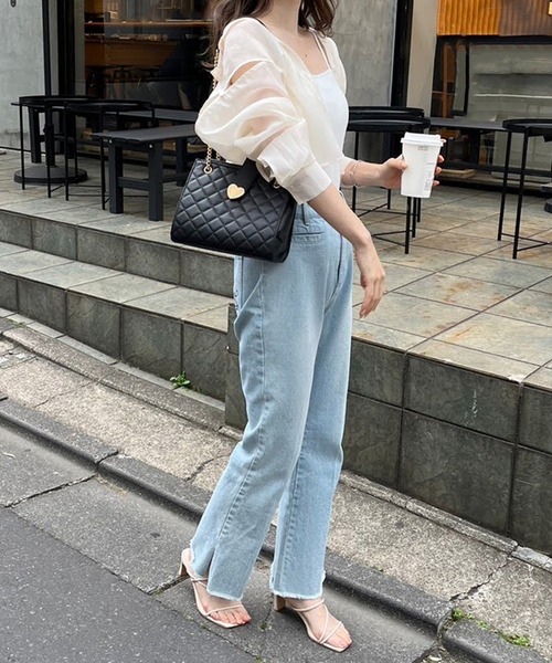 one after another NICE CLAUP（ワンアフターアナザーナイスクラップ）の「カップ付き/肩ひも2way/シンプルブラトップ（キャミソール・レディース・ブラック/オフホワイト/ピンク・FREE）」の14枚目の写真