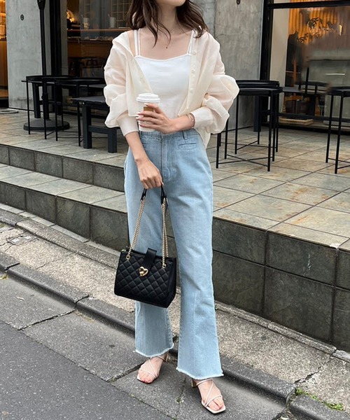 one after another NICE CLAUP（ワンアフターアナザーナイスクラップ）の「カップ付き/肩ひも2way/シンプルブラトップ（キャミソール・レディース・ブラック/オフホワイト/ピンク・FREE）」の16枚目の写真