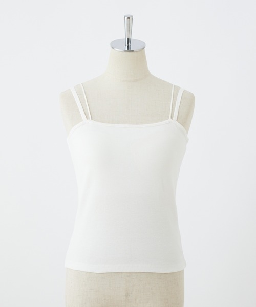 one after another NICE CLAUP（ワンアフターアナザーナイスクラップ）の「カップ付き/肩ひも2way/シンプルブラトップ（キャミソール・レディース・ブラック/オフホワイト/ピンク・FREE）」の17枚目の写真