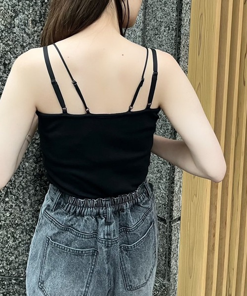 one after another NICE CLAUP（ワンアフターアナザーナイスクラップ）の「カップ付き/肩ひも2way/シンプルブラトップ（キャミソール・レディース・ブラック/オフホワイト/ピンク・FREE）」の8枚目の写真