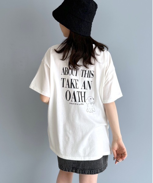 OLIVE des OLIVE(オリーブデオリーブ)の「アニピクビッグTシャツ(Tシャツ/カットソー・レディース・アイボリー/オフホワイト/サックスブルー/スミクロ・FREE)」の5枚目の写真