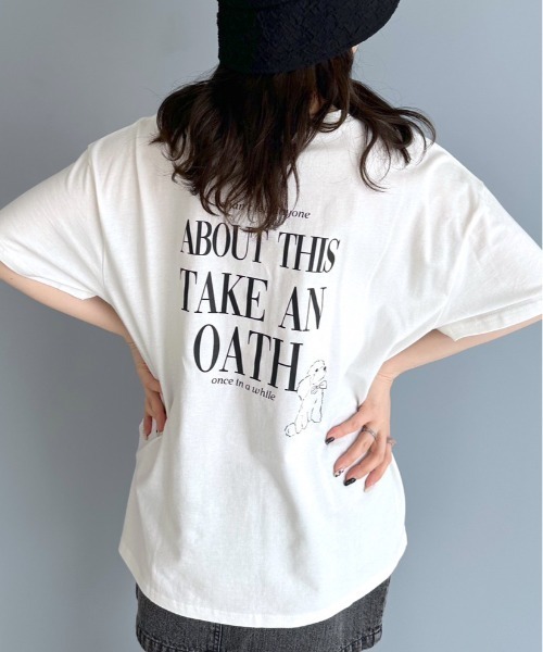 OLIVE des OLIVE(オリーブデオリーブ)の「アニピクビッグTシャツ(Tシャツ/カットソー・レディース・アイボリー/オフホワイト/サックスブルー/スミクロ・FREE)」の16枚目の写真