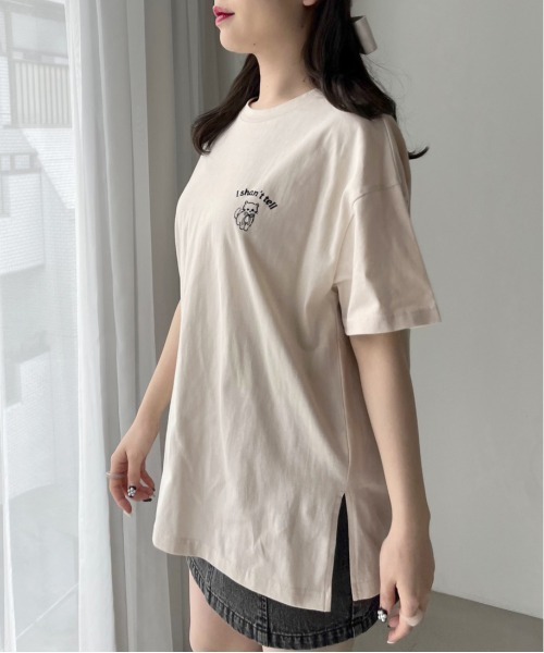 OLIVE des OLIVE(オリーブデオリーブ)の「アニピクビッグTシャツ(Tシャツ/カットソー・レディース・アイボリー/オフホワイト/サックスブルー/スミクロ・FREE)」の6枚目の写真
