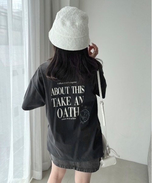 OLIVE des OLIVE(オリーブデオリーブ)の「アニピクビッグTシャツ(Tシャツ/カットソー・レディース・アイボリー/オフホワイト/サックスブルー/スミクロ・FREE)」の7枚目の写真