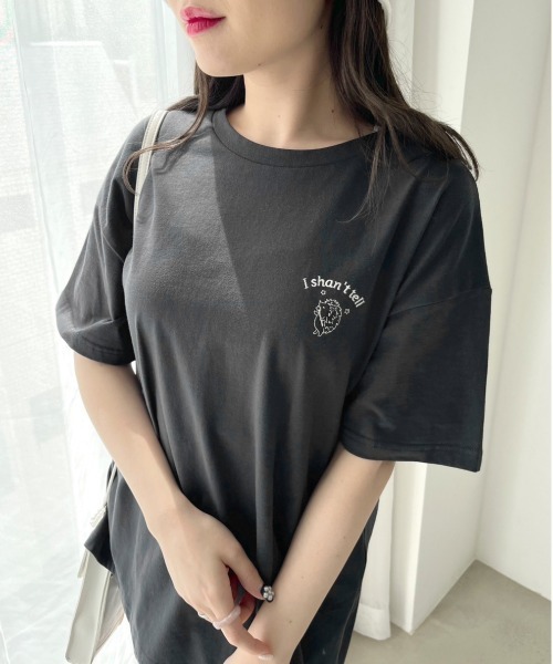 OLIVE des OLIVE(オリーブデオリーブ)の「アニピクビッグTシャツ(Tシャツ/カットソー・レディース・アイボリー/オフホワイト/サックスブルー/スミクロ・FREE)」の18枚目の写真