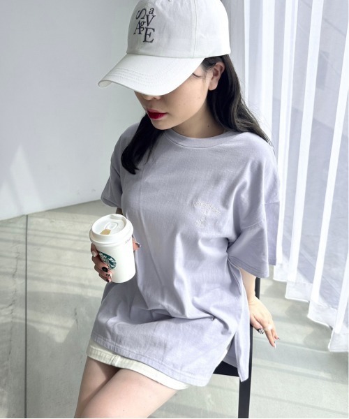 OLIVE des OLIVE(オリーブデオリーブ)の「アニピクビッグTシャツ(Tシャツ/カットソー・レディース・アイボリー/オフホワイト/サックスブルー/スミクロ・FREE)」の19枚目の写真
