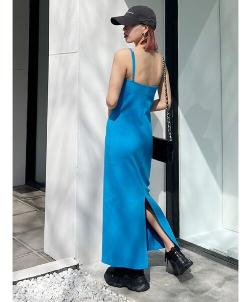 EVRIS(エヴリス)の「リブキャミソールロングワンピース(ワンピース・レディース・グレー/ブラック/ブルー・FREE)」の3枚目の写真