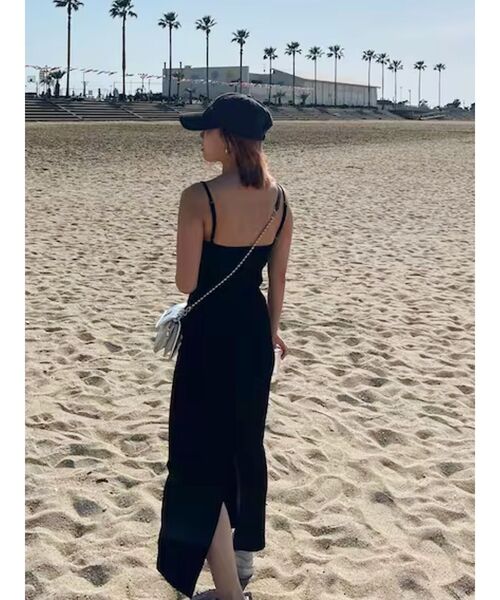 EVRIS(エヴリス)の「リブキャミソールロングワンピース(ワンピース・レディース・グレー/ブラック/ブルー・FREE)」の9枚目の写真