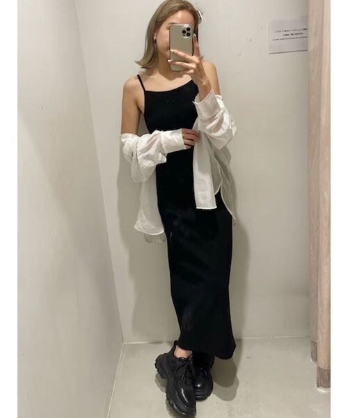 EVRIS(エヴリス)の「リブキャミソールロングワンピース(ワンピース・レディース・グレー/ブラック/ブルー・FREE)」の11枚目の写真