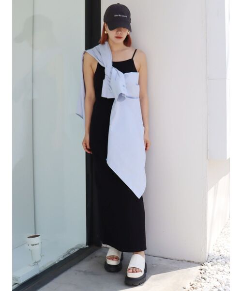 EVRIS(エヴリス)の「リブキャミソールロングワンピース(ワンピース・レディース・グレー/ブラック/ブルー・FREE)」の13枚目の写真