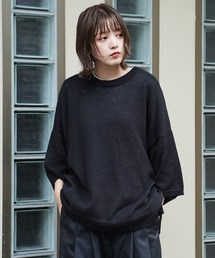 リネンコットン ルーズシルエット サマーニット