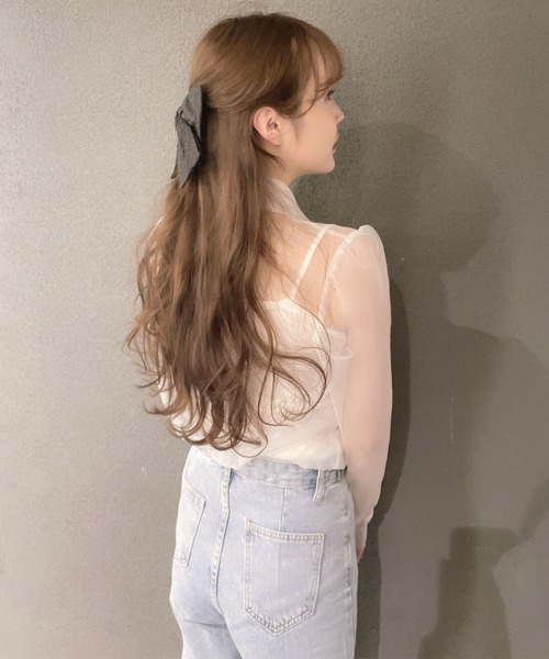 Rmine（アールマイン）の「インナー付きシアーシャツ（シャツ/ブラウス・レディース・ピンク/アイボリー・FREE）」の17枚目の写真