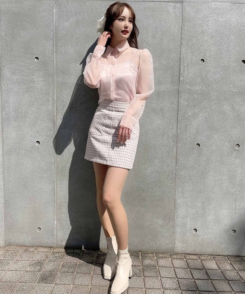 Rmine（アールマイン）の「インナー付きシアーシャツ（シャツ/ブラウス・レディース・ピンク/アイボリー・FREE）」の20枚目の写真