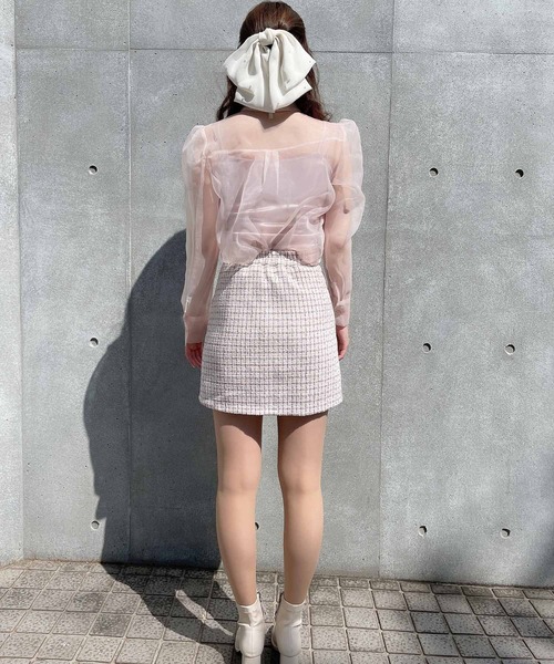 Rmine（アールマイン）の「インナー付きシアーシャツ（シャツ/ブラウス・レディース・ピンク/アイボリー・FREE）」の22枚目の写真