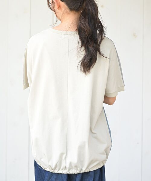 rps（アールピーエス）の「布帛切替半袖プルオーバー（Tシャツ/カットソー・レディース・グレイッシュベージュ/ダークベージュ/チャコールグレー・フリー）」の20枚目の写真