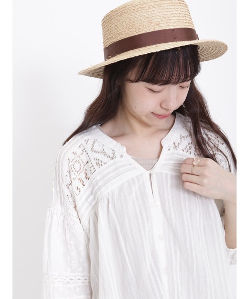 Samansa Mos2（サマンサ モスモス）の「パッチワークレースブラウス（シャツ/ブラウス・レディース・オフホワイト/ピンク/ブラック・F）」の6枚目の写真