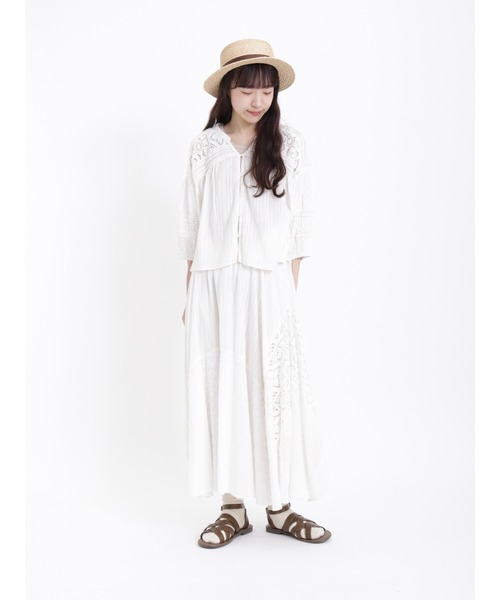 Samansa Mos2（サマンサ モスモス）の「パッチワークレースブラウス（シャツ/ブラウス・レディース・オフホワイト/ピンク/ブラック・F）」の8枚目の写真