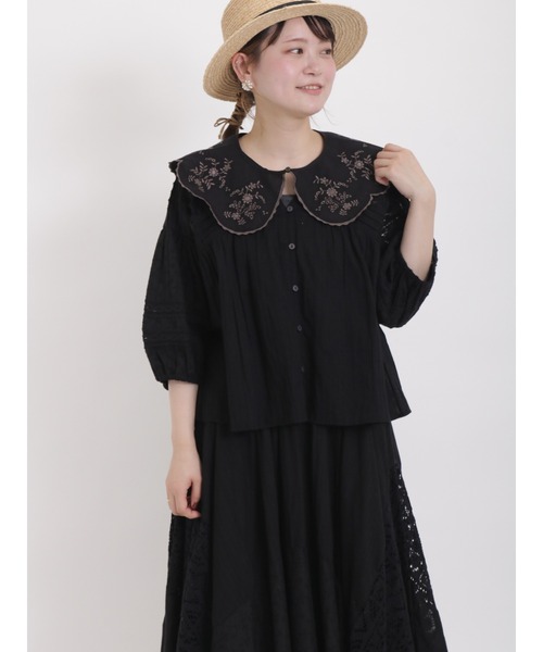 Samansa Mos2（サマンサ モスモス）の「パッチワークレースブラウス（シャツ/ブラウス・レディース・オフホワイト/ピンク/ブラック・F）」の15枚目の写真