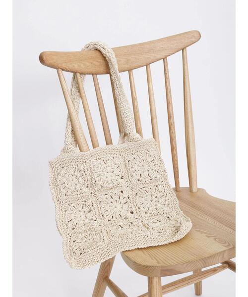 Samansa Mos2（サマンサ モスモス）の「ペーパークロシェトートバッグ（ハンドバッグ・レディース・オフホワイト/ベージュ・ﾌﾘ-）」の10枚目の写真