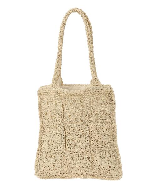 Samansa Mos2（サマンサ モスモス）の「ペーパークロシェトートバッグ（ハンドバッグ・レディース・オフホワイト/ベージュ・ﾌﾘ-）」の11枚目の写真