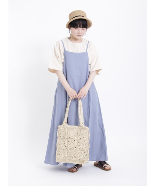 Samansa Mos2（サマンサ モスモス）の「ペーパークロシェトートバッグ（ハンドバッグ・レディース・オフホワイト/ベージュ・ﾌﾘ-）」の5枚目の写真