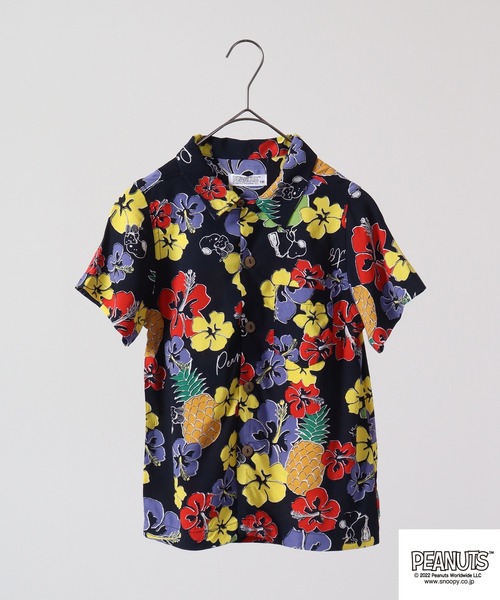 PEANUTS(ピーナッツ)の「PEANUTS スヌーピー 親子で着れる キッズ アロハ シャツ(シャツ/ブラウス・キッズ・ネイビー/ホワイト/イエロー/ブラック/ホワイト系その他/モカ・110/120/130/140)」の13枚目の写真