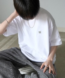ビッグシルエット いぬ / ねこ 動物ワンポイント刺繍Tシャツ カットソー ユニセックス【ILL'S】