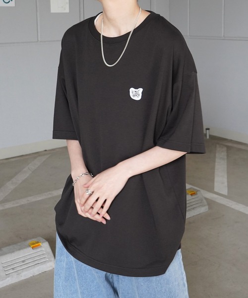 ILL'S(イルズ)の「ビッグシルエット いぬ / ねこ 動物ワンポイント刺繍Tシャツ カットソー ユニセックス【ILL'S】(Tシャツ/カットソー・メンズ・ブラック/ホワイト/ホワイト系その他/グレー系その他/グリーン/ホワイト系1/ホワイト系2/ホワイト系3/ホワイト系4/ブラック系1/グレー系1/ホワイト系その他2/ホワイト系その他3/ブラック系その他2/グレー系その他3/ベージュ系その他3/グリーン系その他2/ベージュ系その他・M/L/S)」の14枚目の写真