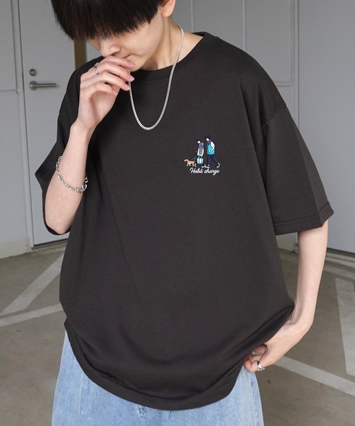 ILL'S(イルズ)の「ビッグシルエット いぬ / ねこ 動物ワンポイント刺繍Tシャツ カットソー ユニセックス【ILL'S】(Tシャツ/カットソー・メンズ・ブラック/ホワイト/ホワイト系その他/グレー系その他/グリーン/ホワイト系1/ホワイト系2/ホワイト系3/ホワイト系4/ブラック系1/グレー系1/ホワイト系その他2/ホワイト系その他3/ブラック系その他2/グレー系その他3/ベージュ系その他3/グリーン系その他2/ベージュ系その他・M/L/S)」の13枚目の写真