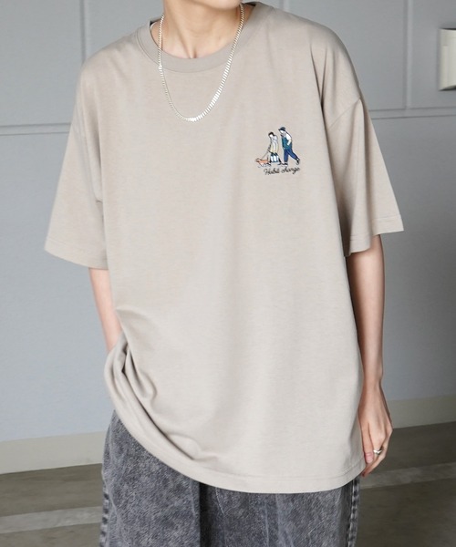 ILL'S(イルズ)の「ビッグシルエット いぬ / ねこ 動物ワンポイント刺繍Tシャツ カットソー ユニセックス【ILL'S】(Tシャツ/カットソー・メンズ・ブラック/ホワイト/ホワイト系その他/グレー系その他/グリーン/ホワイト系1/ホワイト系2/ホワイト系3/ホワイト系4/ブラック系1/グレー系1/ホワイト系その他2/ホワイト系その他3/ブラック系その他2/グレー系その他3/ベージュ系その他3/グリーン系その他2/ベージュ系その他・M/L/S)」の16枚目の写真