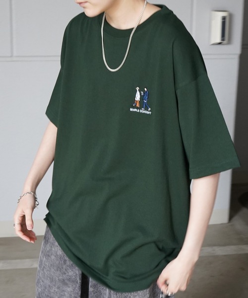 ILL'S(イルズ)の「ビッグシルエット いぬ / ねこ 動物ワンポイント刺繍Tシャツ カットソー ユニセックス【ILL'S】(Tシャツ/カットソー・メンズ・ブラック/ホワイト/ホワイト系その他/グレー系その他/グリーン/ホワイト系1/ホワイト系2/ホワイト系3/ホワイト系4/ブラック系1/グレー系1/ホワイト系その他2/ホワイト系その他3/ブラック系その他2/グレー系その他3/ベージュ系その他3/グリーン系その他2/ベージュ系その他・M/L/S)」の18枚目の写真