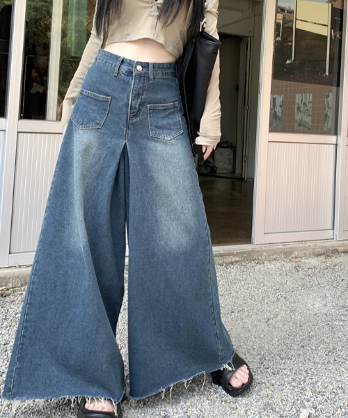 vava dudu / パンツ ボリュームデニムワイドパンツ（デニムパンツ）｜Vipoa