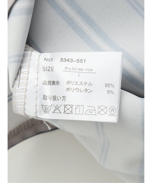 m.f.editorial（エムエフエディトリアル）の「m.f.エディトリアル メンズ ストライプ柄 オープンカラー半袖シャツ（シャツ/ブラウス・メンズ・ベージュ/ネイビー/ホワイト・MEDIUM/LARGE）」の16枚目の写真