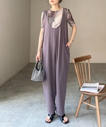 She's Closet（シーズクローゼット）の「前後2wayVネックノースリーブ裾ボタン2WAYジップアップオールインワンサロペット（つなぎ/オールインワン）」