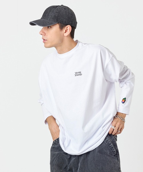 STRAY SHEEP（ストレイシープ）の「[STRAY SHEEP]ミニロゴ・ロングスリーブTee（Tシャツ/カットソー・メンズ・ブラック/ホワイト・MEDIUM/LARGE）」の2枚目の写真