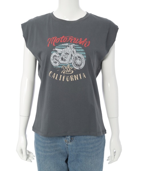 fifth（フィフス）の「フレンチスリーブプリントTシャツ（Tシャツ/カットソー・レディース・ベージュ/ホワイト/チャコールグレー・M）」の10枚目の写真