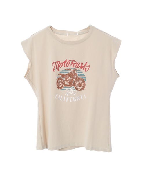 fifth（フィフス）の「フレンチスリーブプリントTシャツ（Tシャツ/カットソー・レディース・ベージュ/ホワイト/チャコールグレー・M）」の22枚目の写真