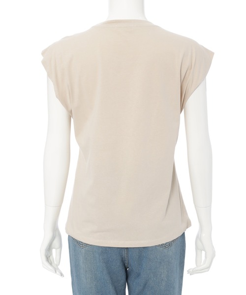 fifth（フィフス）の「フレンチスリーブプリントTシャツ（Tシャツ/カットソー・レディース・ベージュ/ホワイト/チャコールグレー・M）」の18枚目の写真