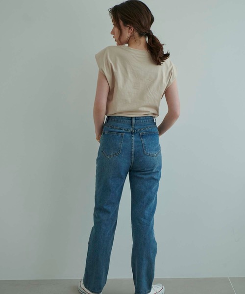 fifth（フィフス）の「フレンチスリーブプリントTシャツ（Tシャツ/カットソー・レディース・ベージュ/ホワイト/チャコールグレー・M）」の20枚目の写真