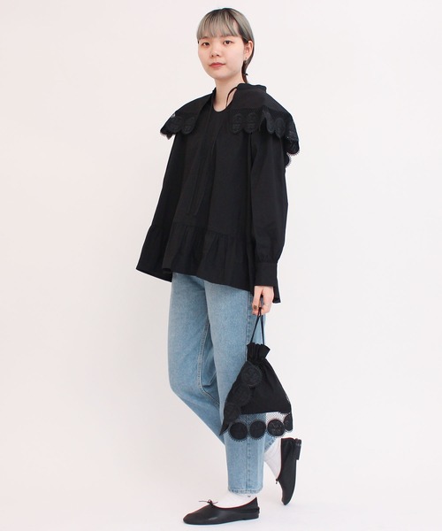 I am I in fact...(アイアムアイインファクト)の「●キキレース 巾着ショルダーバッグ(ハンドバッグ・レディース・ホワイト/ブラック/ピンク・FREE)」の21枚目の写真