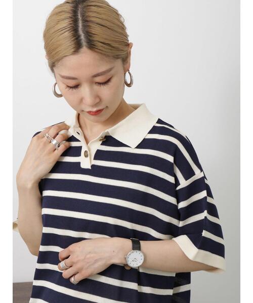 モスキーノ　ポロシャツ　ニット　ブラウス MinoriTY セーター ニット 「MinoriTY」袖バルーン7Gスキッパー